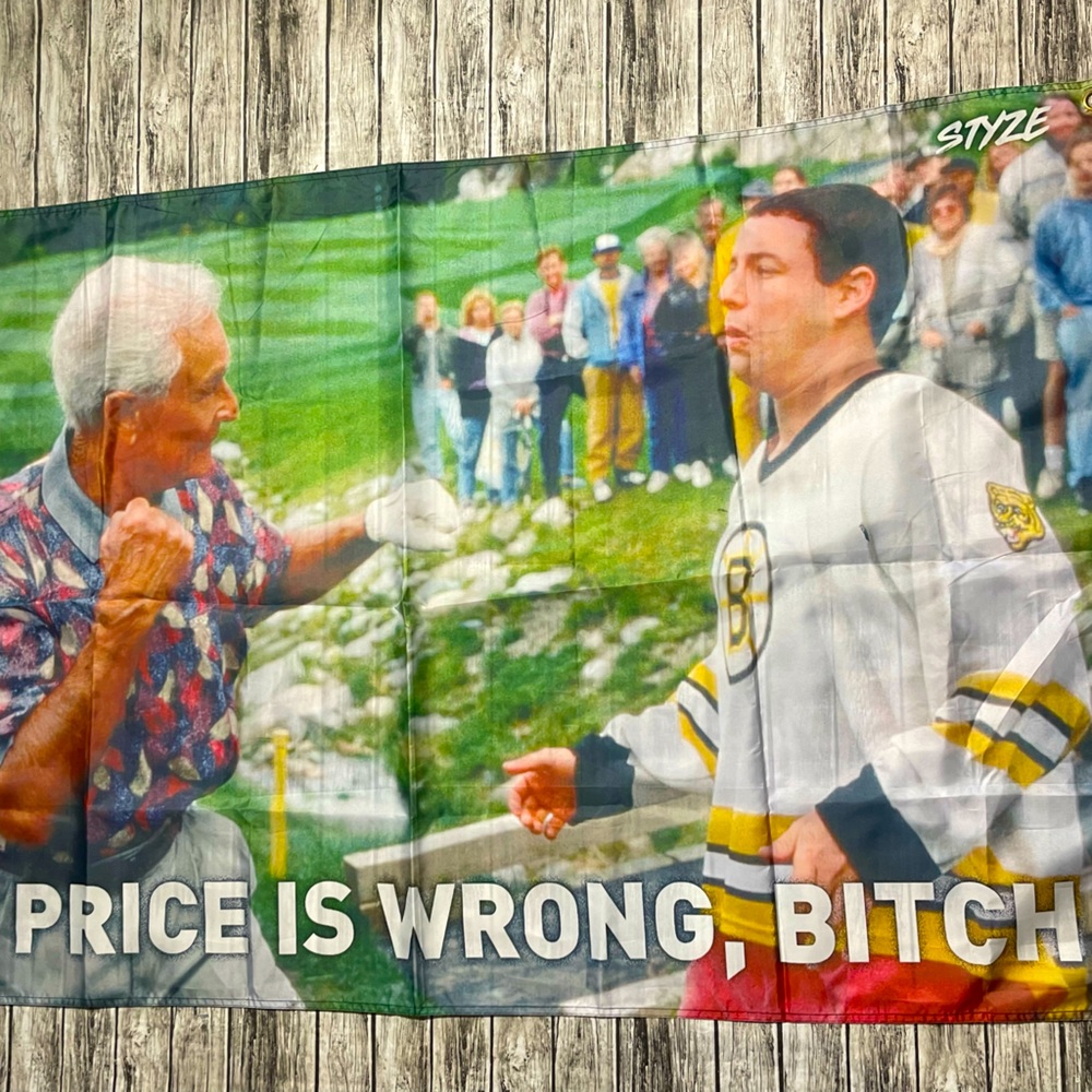 35”x59” Bob Barker VS Happy Gilmore tapestry good condition some tearing corners